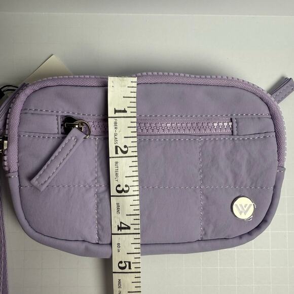 Blush Quilted Wristlet Wallet Compact Organizer Bag - Picture 6 of 7